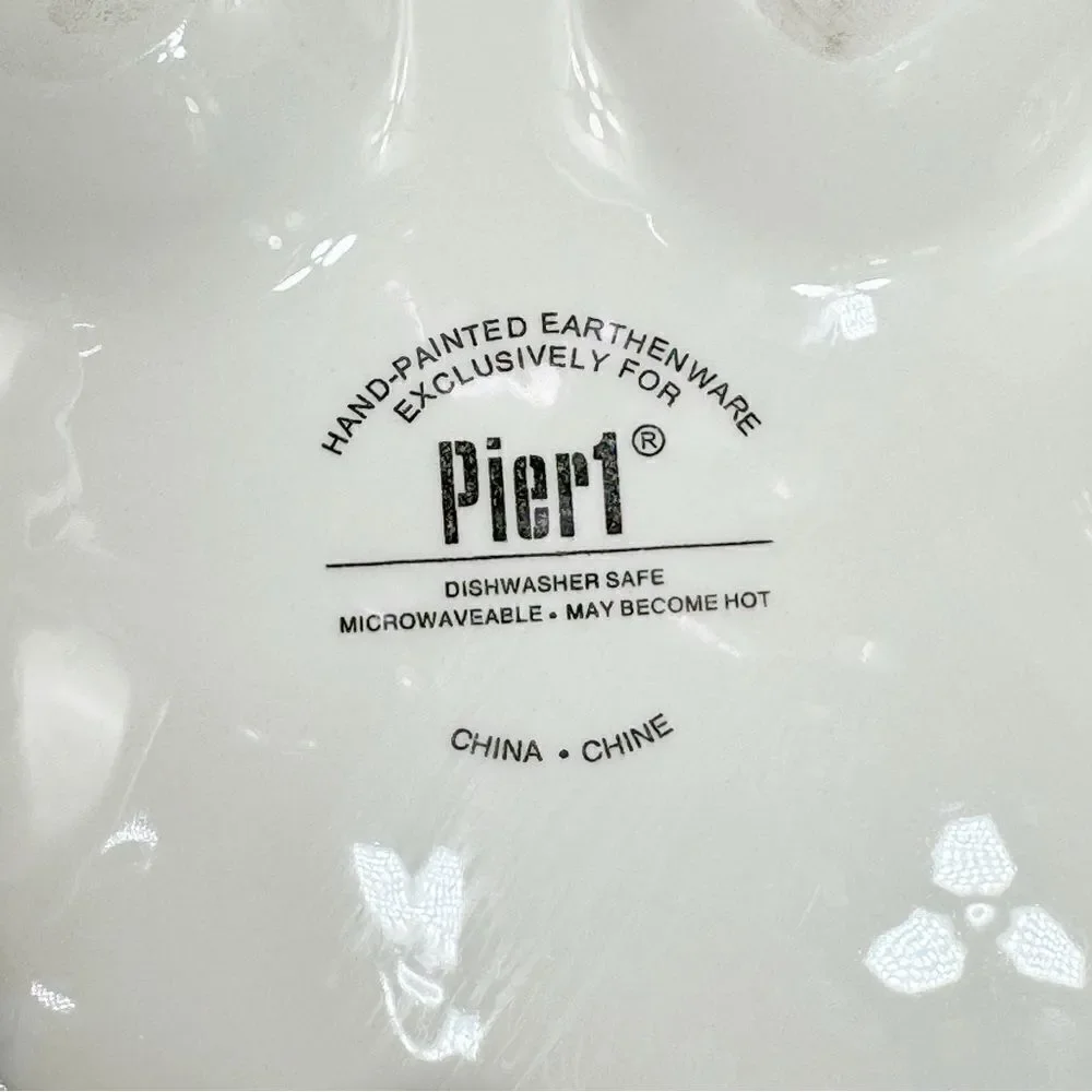 Pier 1 Pastel Deviled Eggs Easter Ceramic Platter Multicolor 11‎ Inch Round